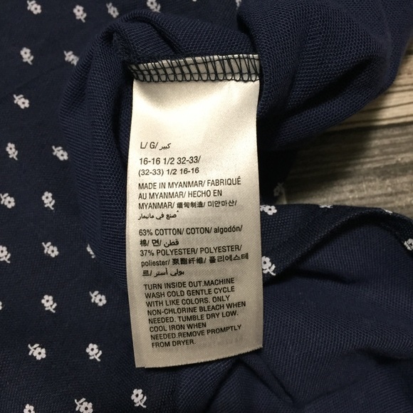 Bar III Slim Fit Stretch Floral Button Up Shirt Men’s L Blue White - Picture 9 of 9